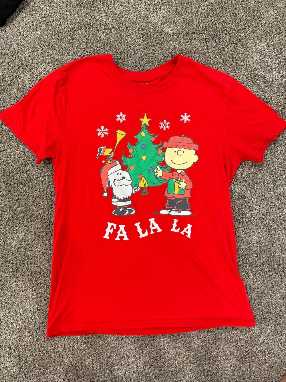 Peanuts Red Christmas 'Fa La La' Graphic Tee